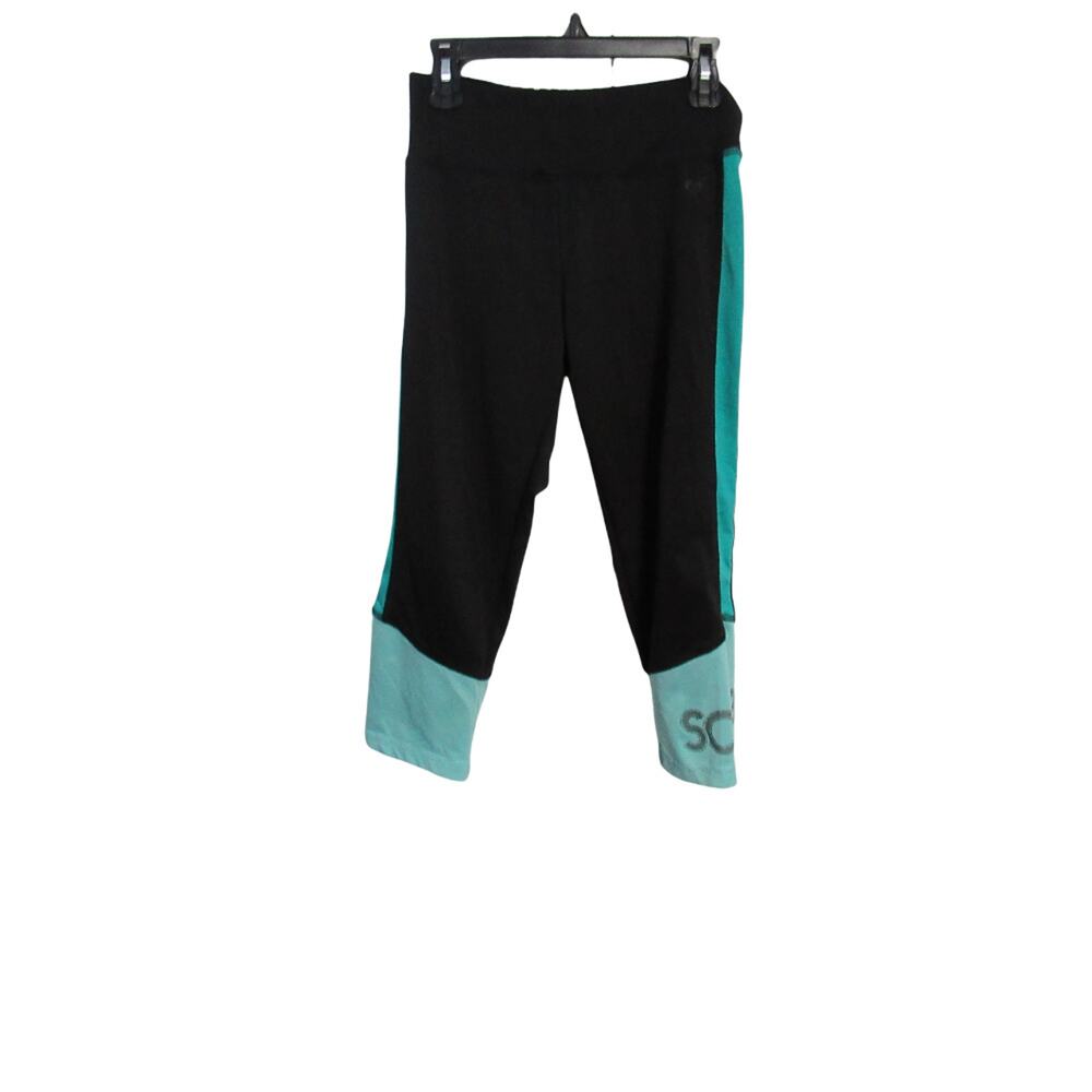 Justice black and teal green leggings